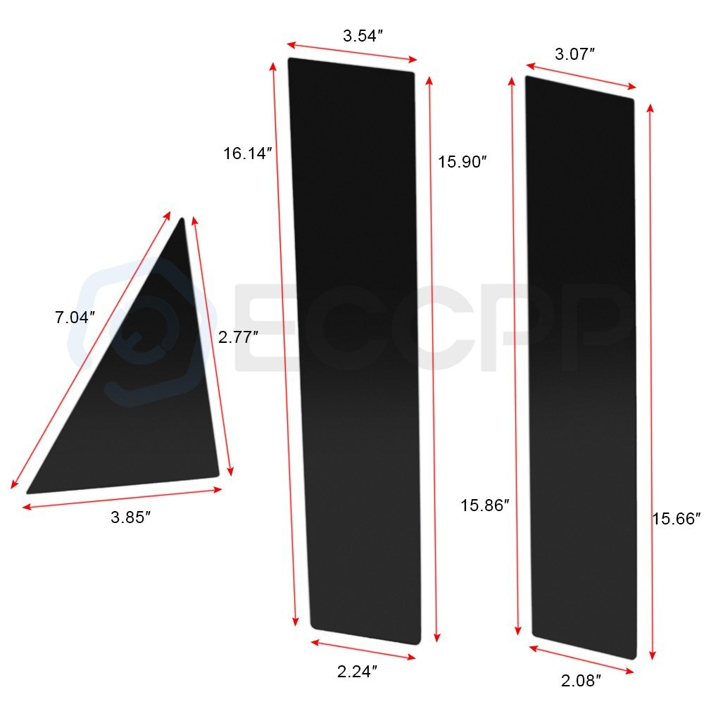 Pillar Posts For 11-15 Volkswagen Passat 6pcs Door Pillar Posts Trim Black Cover 6B93BC-57