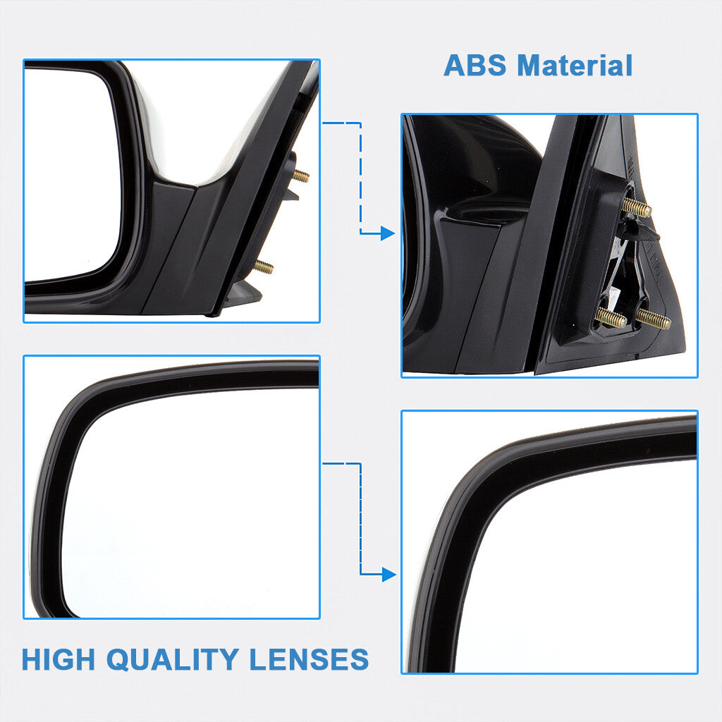 For 2007-2011 Toyota Camry Passenger Driver LR Power Black Mirrors PAIR Set 6B93BC-57