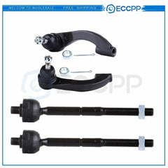 4pcs Front Inner and Outer Tie Rod End Fit For Chrysler Cirrus & Dodge Stratus