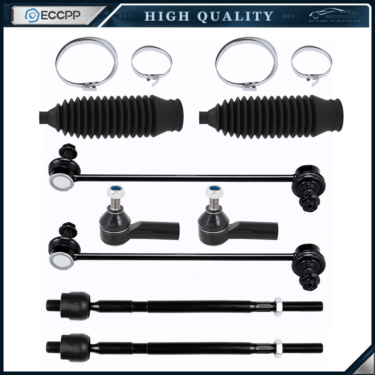 8x Front Tie Rod Ends Sway Bars Suspension Kit For 2007 - 2012 2013 SUZUKI SX4 6B93BC-57