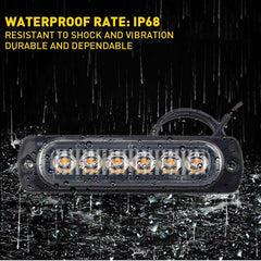 20PCS 6 LED Amber Grill Side Marker Emergency Strobe Light Bar Kit Tow Truck 6B93BC-57