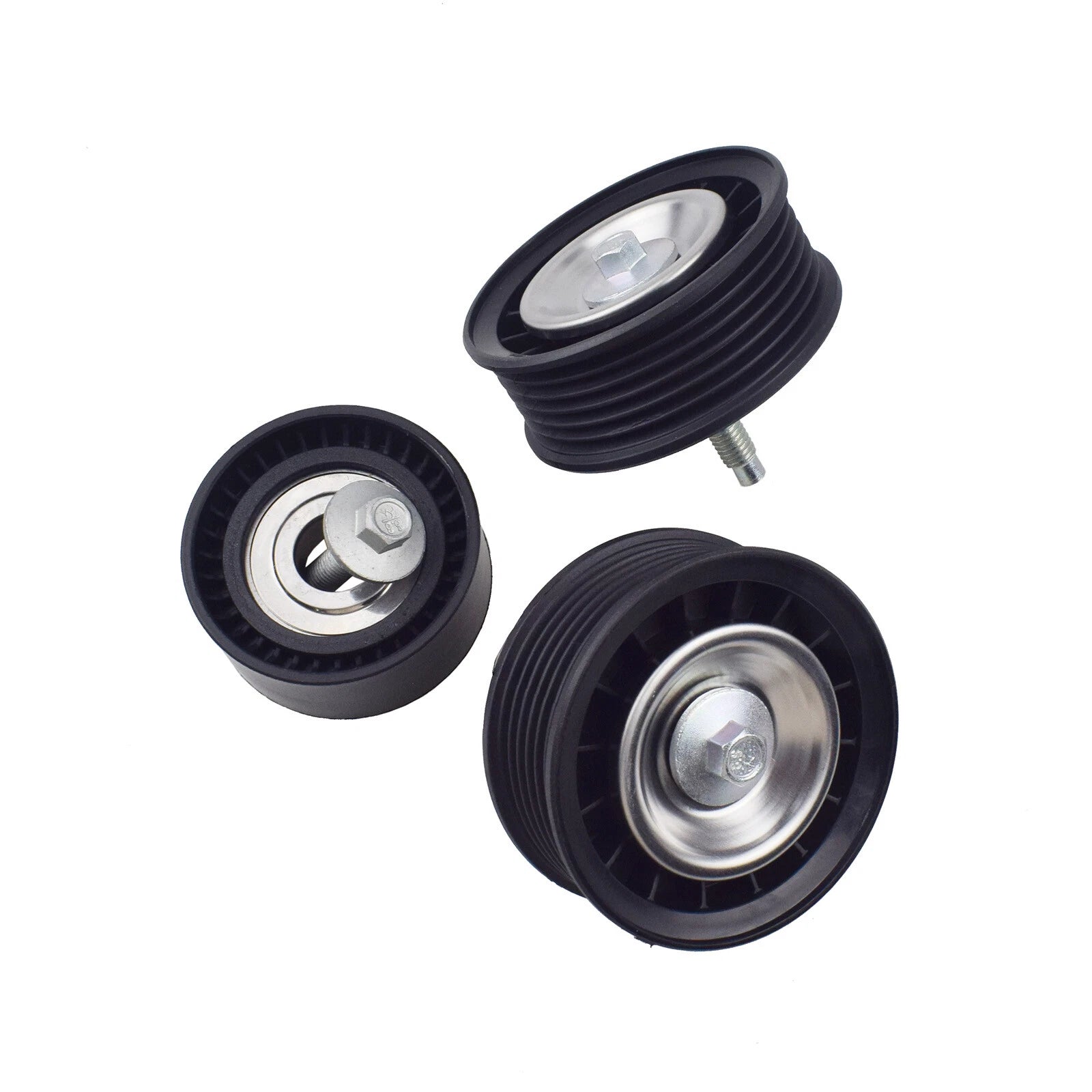 Lower Upper Belt Idler Pulley Set 3PCS LR028879 for Range Rover Evoque LR028878 6B93BC-57