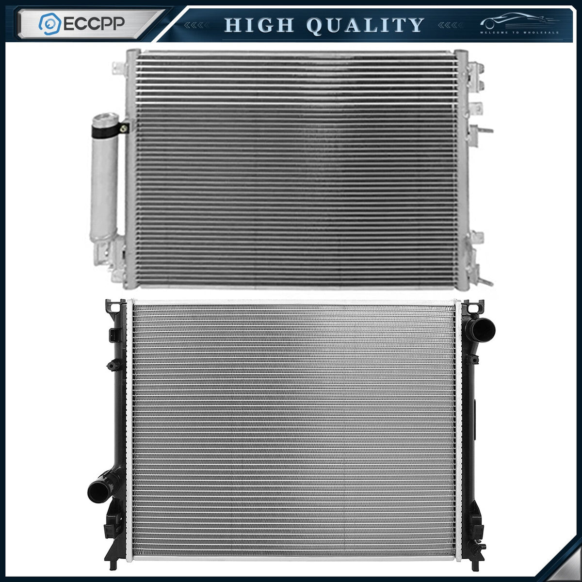 Aluminum Radiator & AC Condenser Cooling Kit For 2008 2009 2010 Dodge Charger 6B93BC-57