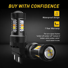 3157 Switchback LED Turn Signal Lights Anti Hyper Flash AMBER WHITE Dual Color A 6B93BC-57