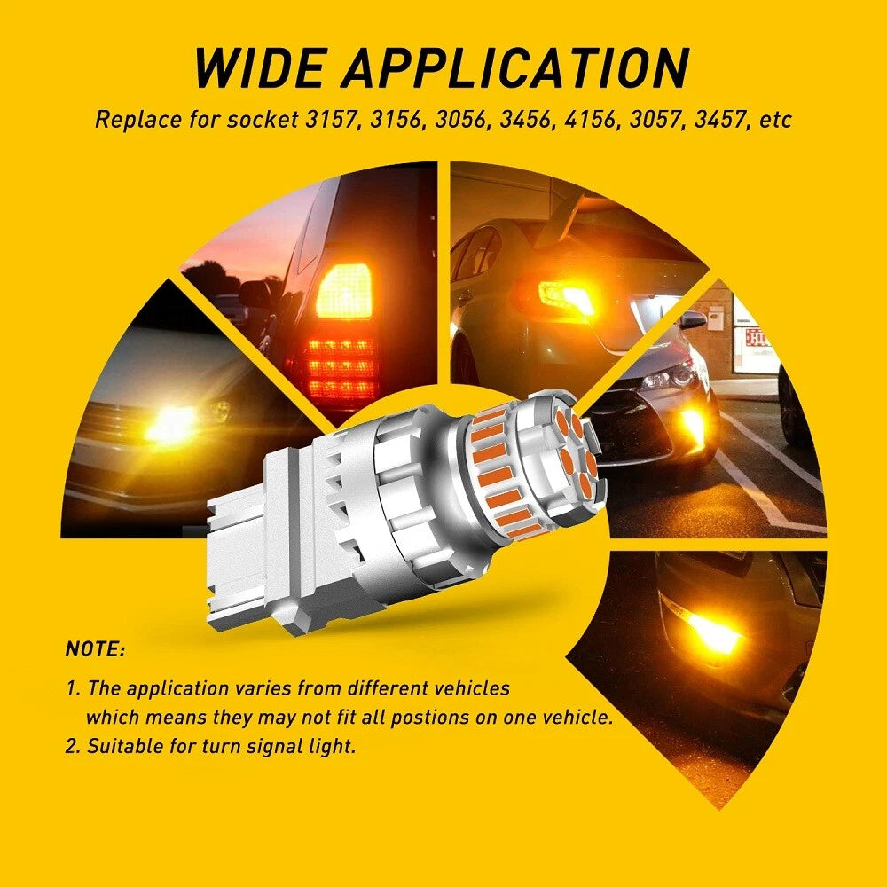 AUXITO 3157 3156 Amber yellow LED Turn Signal Parking Light Bulb Error Free EOA AUXITO