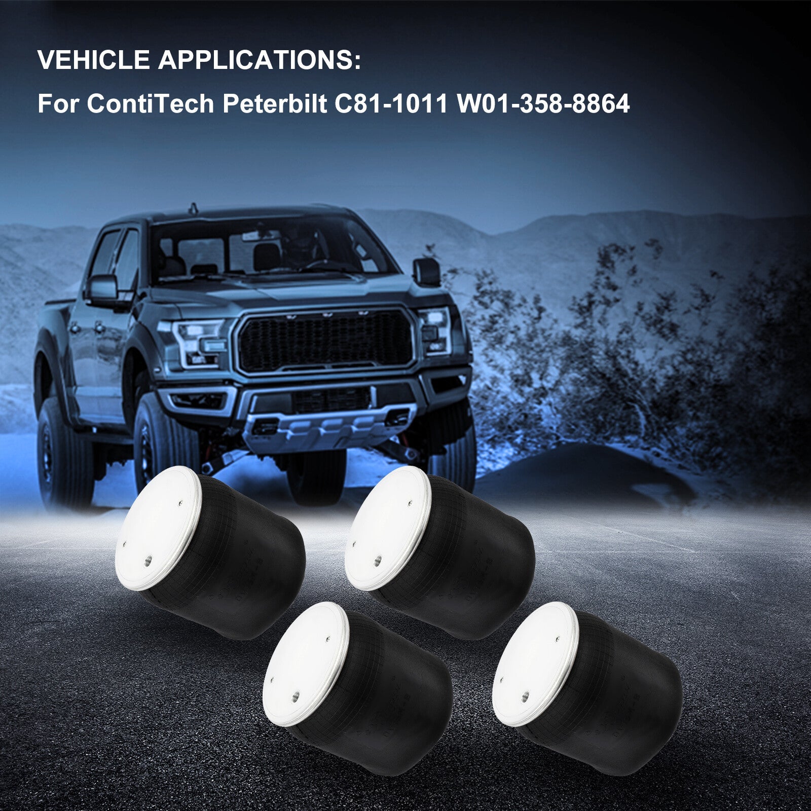 4pcs Air Suspension Air Springs For ContiTech Peterbilt C81-1011 W01-358-8864 KOEEP