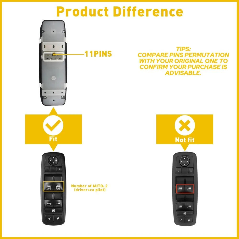 Driver Passenger Power Window Master Switch For 2014-2019 Jeep Grand Cherokee EA 6B93BC-57