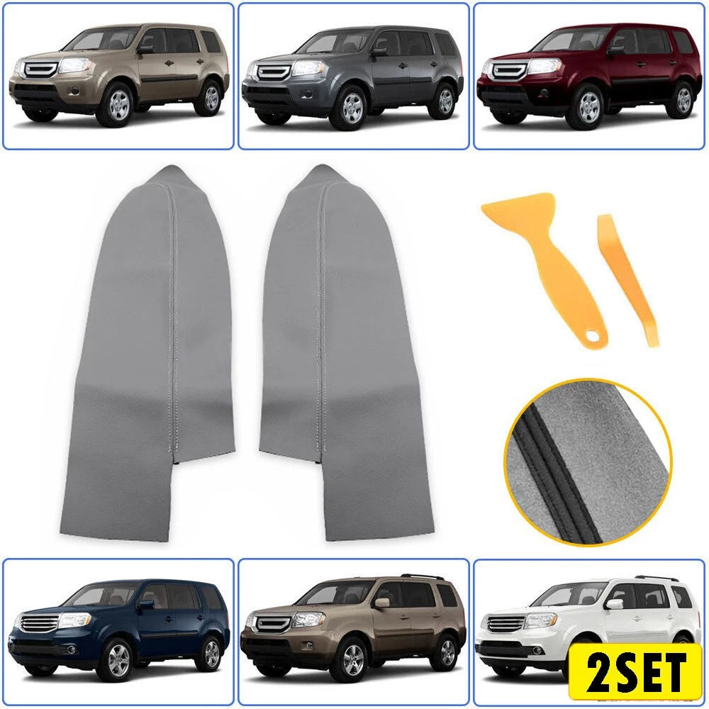 4PCS Front Door Panels Armrest Cover Fits 2007-2012 CR-V Honda CRV Leather Gray 6B93BC-57