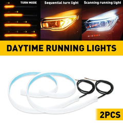 2x 60cm LED Switchback DRL Tube Light Strip Amber Sequential Flow Turn Signal US 6B93BC-57