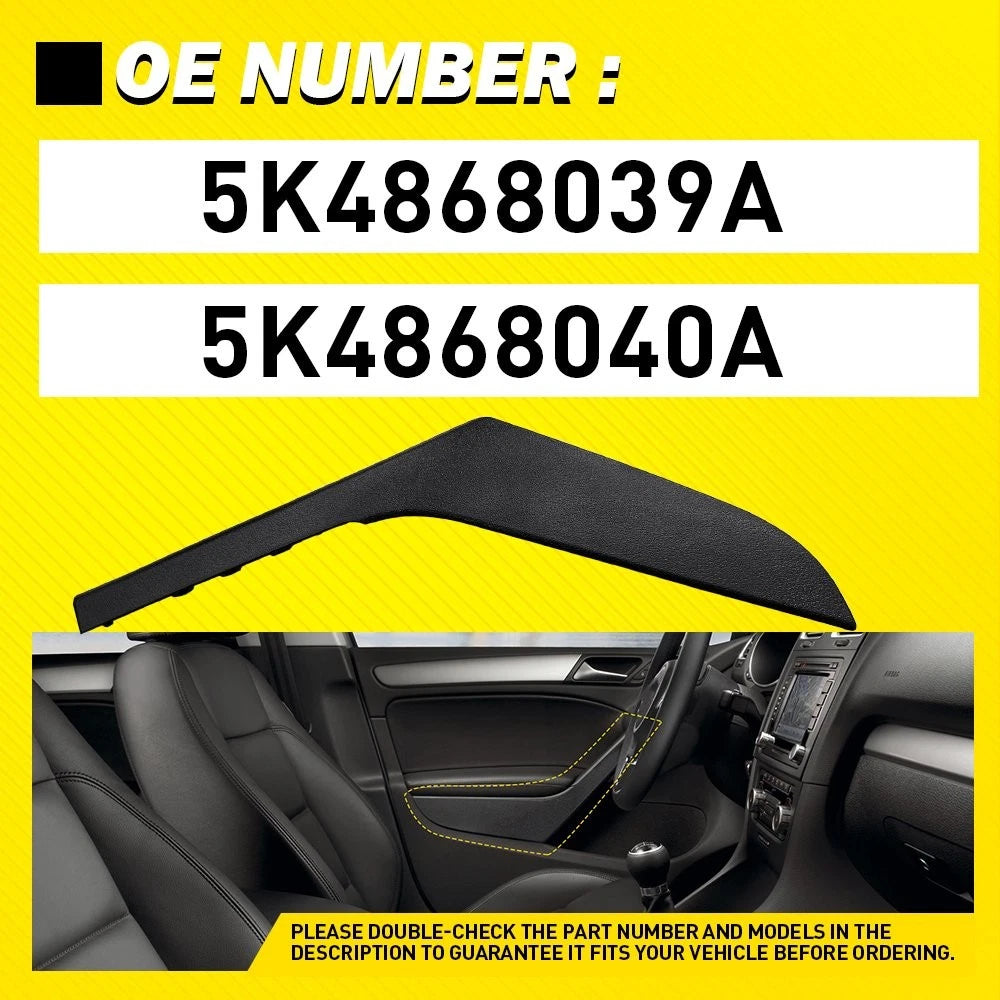 2X Inner Door Panel Handle Pull Trim Cover For VW Golf GTI MK6 2009-13 4-Door EA 6B93BC-57