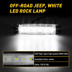 White LED Pods Rock Underbody Wheel Light For Jeep Offroad Truck UTV ATV Boat 10 6B93BC-57