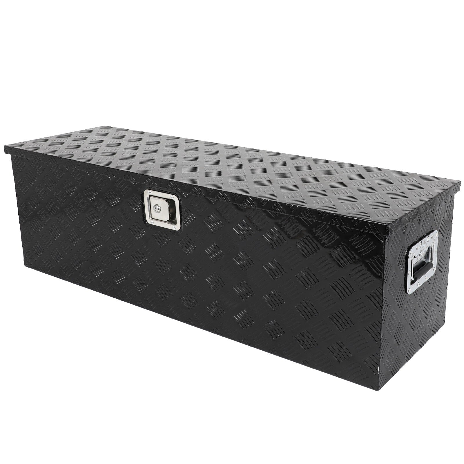 48"X15"X15" BLACK ALUMINUM PICKUP TRUCK TRUNK BED TOOL BOX TRAILER STORAGE+LOCK 6B93BC-57