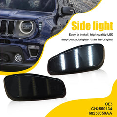 2X Side Marker Light Turn Signal Lamp White For 2015-23 Jeep Renegade Fender EOA 6B93BC-57