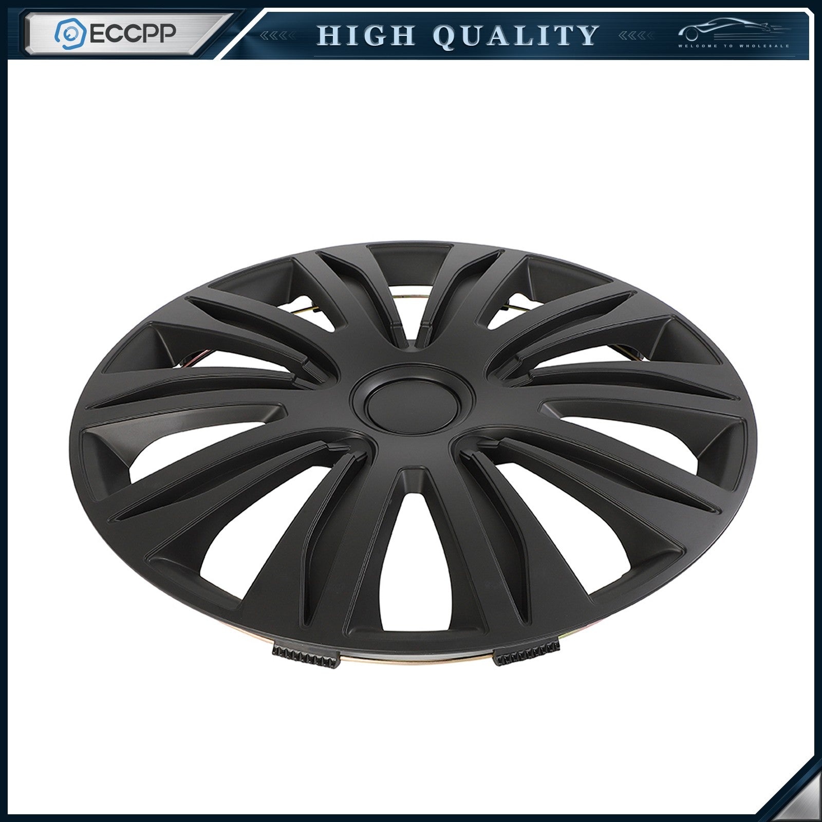 ECCPP 4 Pcs Wheel Covers Kit Black For R17 Tire Snap On Wheel Hub Caps 17 inch ECCPP