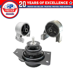 Fits 2006-2011 Hyundai Accent 1.6L Front Low/Upper & Rear Motor Mount 3pc : 6B93BC-57