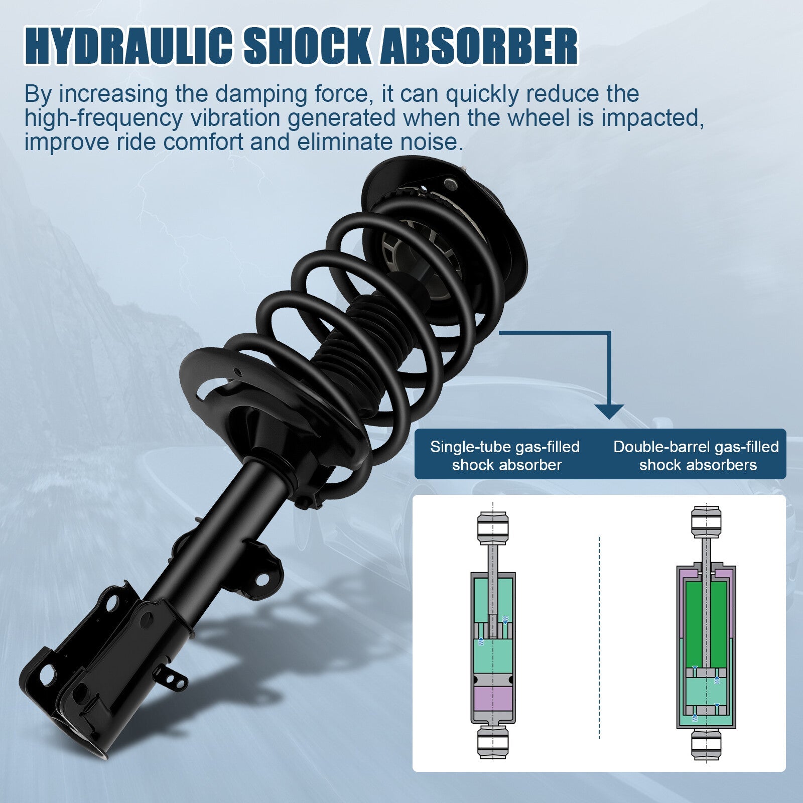 For 2004-2008 Chrysler Pacifica Front 2 pieces Quick Complete Struts Coil Spring 6B93BC-57