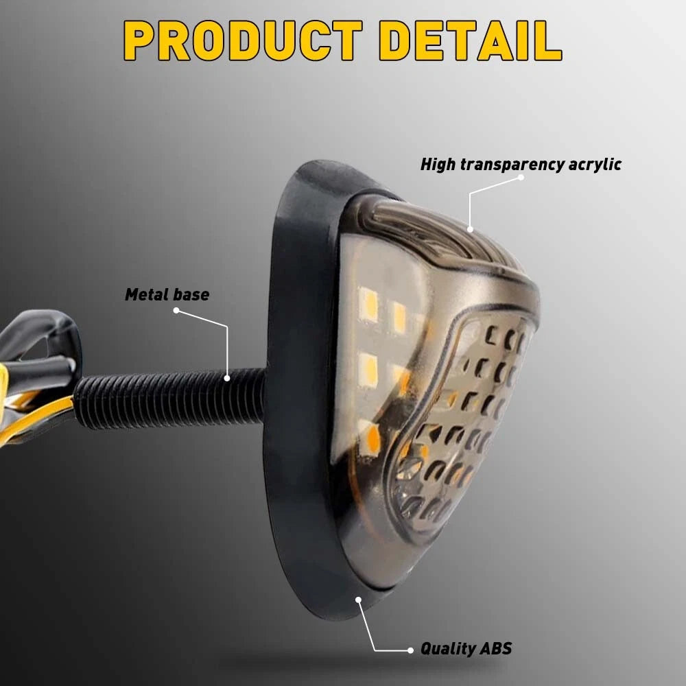 4PCS Smoke Amber LED Turn Motorcycle Signal Indicator Blinker Universal Light 6B93BC-57