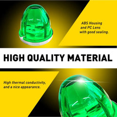 6X Green LED Watermelon LightsSide Marker Truck Trailer Chrome Housing 12-24V EA 6B93BC-57