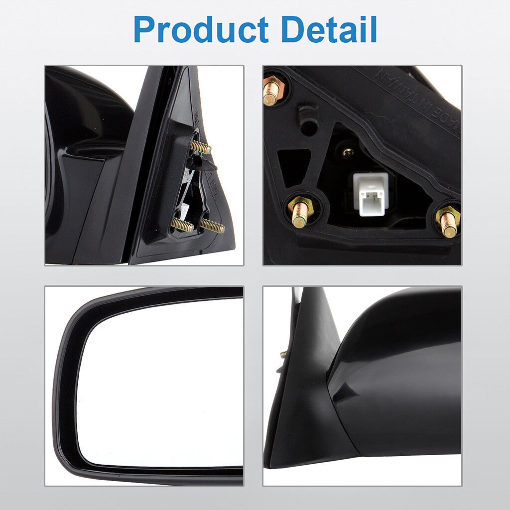 For 2007-2011 Toyota Camry Passenger Driver LR Power Black Mirrors PAIR Set 6B93BC-57