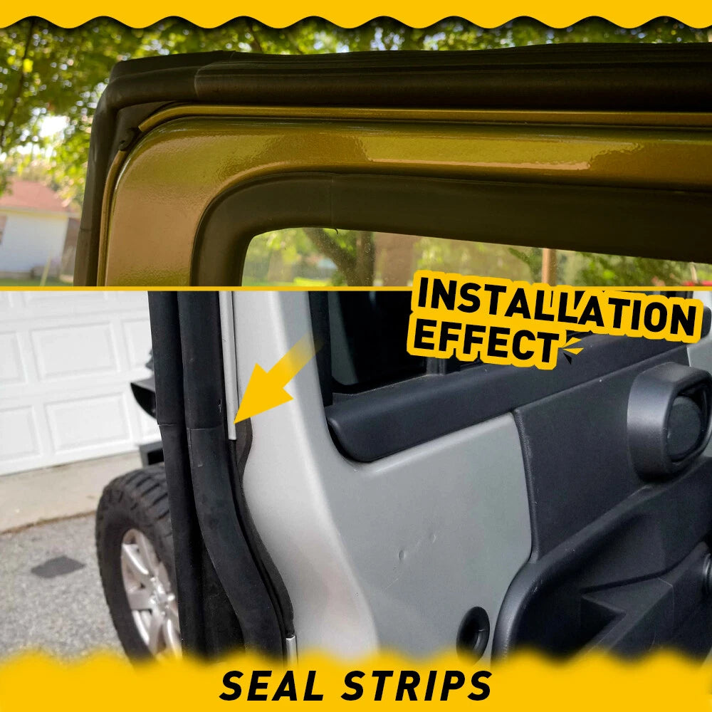 For 2007-2018 Jeep Wrangler Front Door Weatherstrip Seal LH RH Kit Pair USA EOA 6B93BC-57