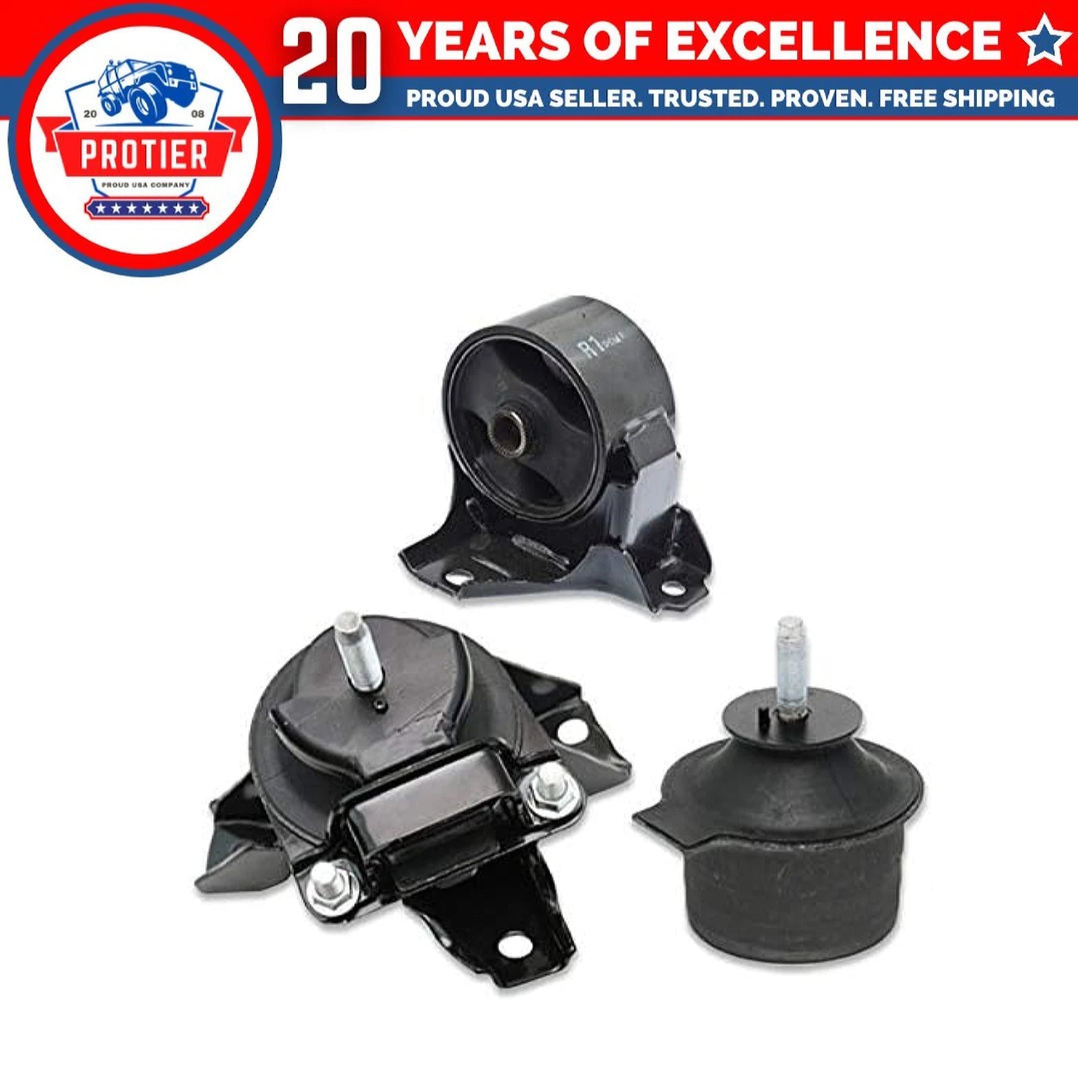 Fits 2006-2008 Hyundai Azera 3.3L 3.8L Engine Motor Mount Set 3pcs : A7162 6B93BC-57
