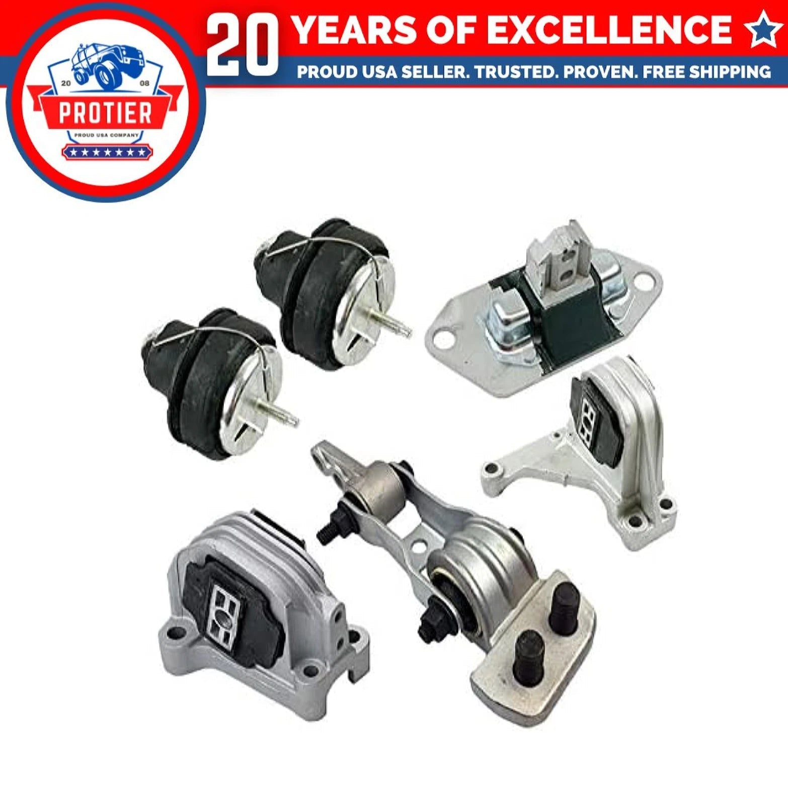 Fits Volvo S60 2001-2004 2.3L/2001-2008 2.4L Engine Motor & Trans Mount Set 6pc 6B93BC-57