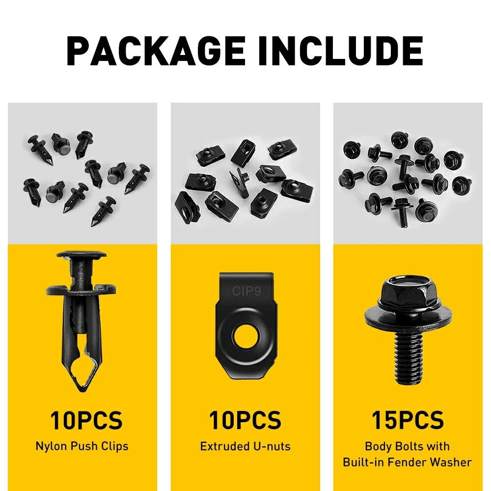 Body Bolts U-nut Clips - M6 Engine Under Cover Splash Shield Guard for Hyundai 6B93BC-57