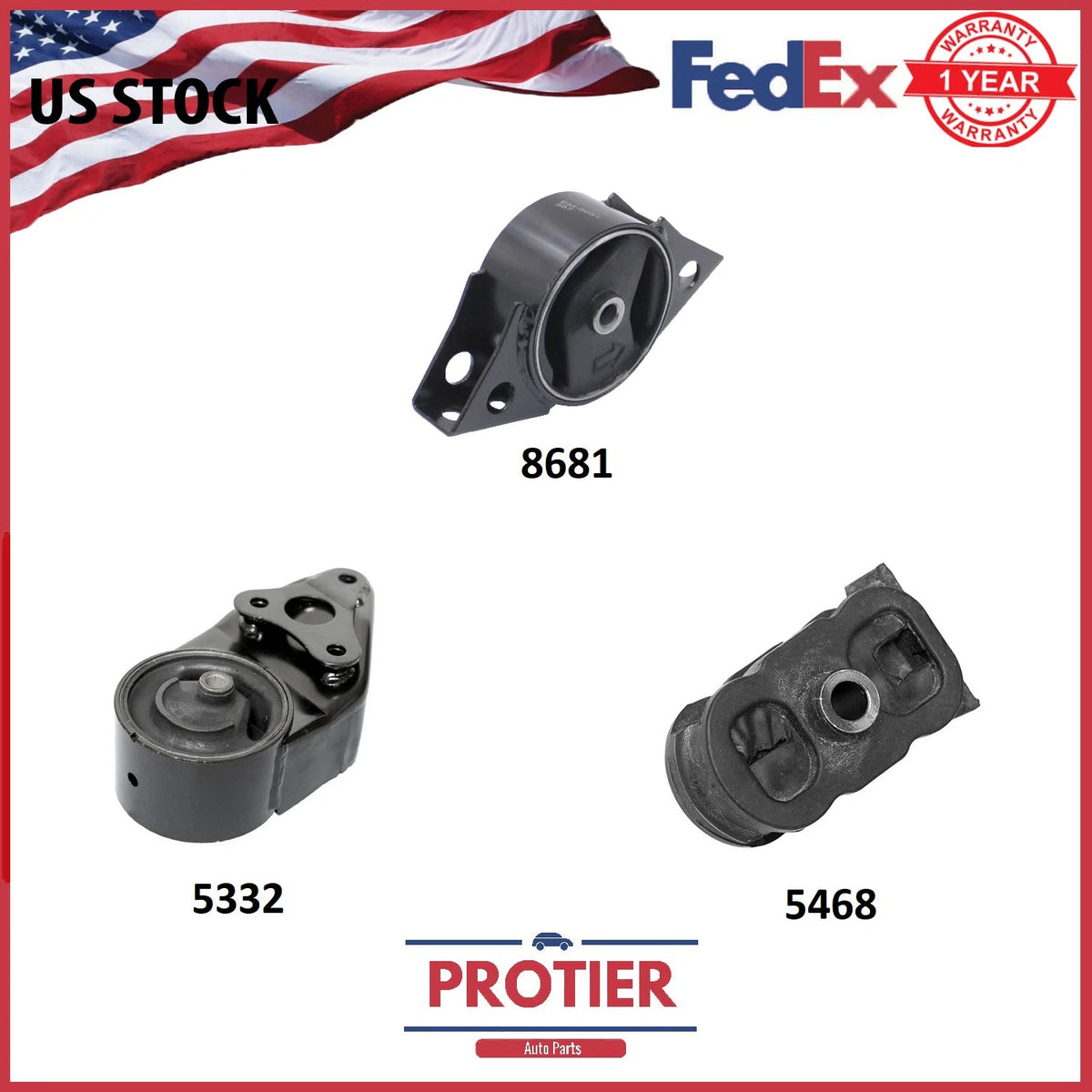 ENGINE MOTOR & TRANS MOUNT SET FOR 1991-1996 INFINITI G20 2.0L MANUAL 6B93BC-57