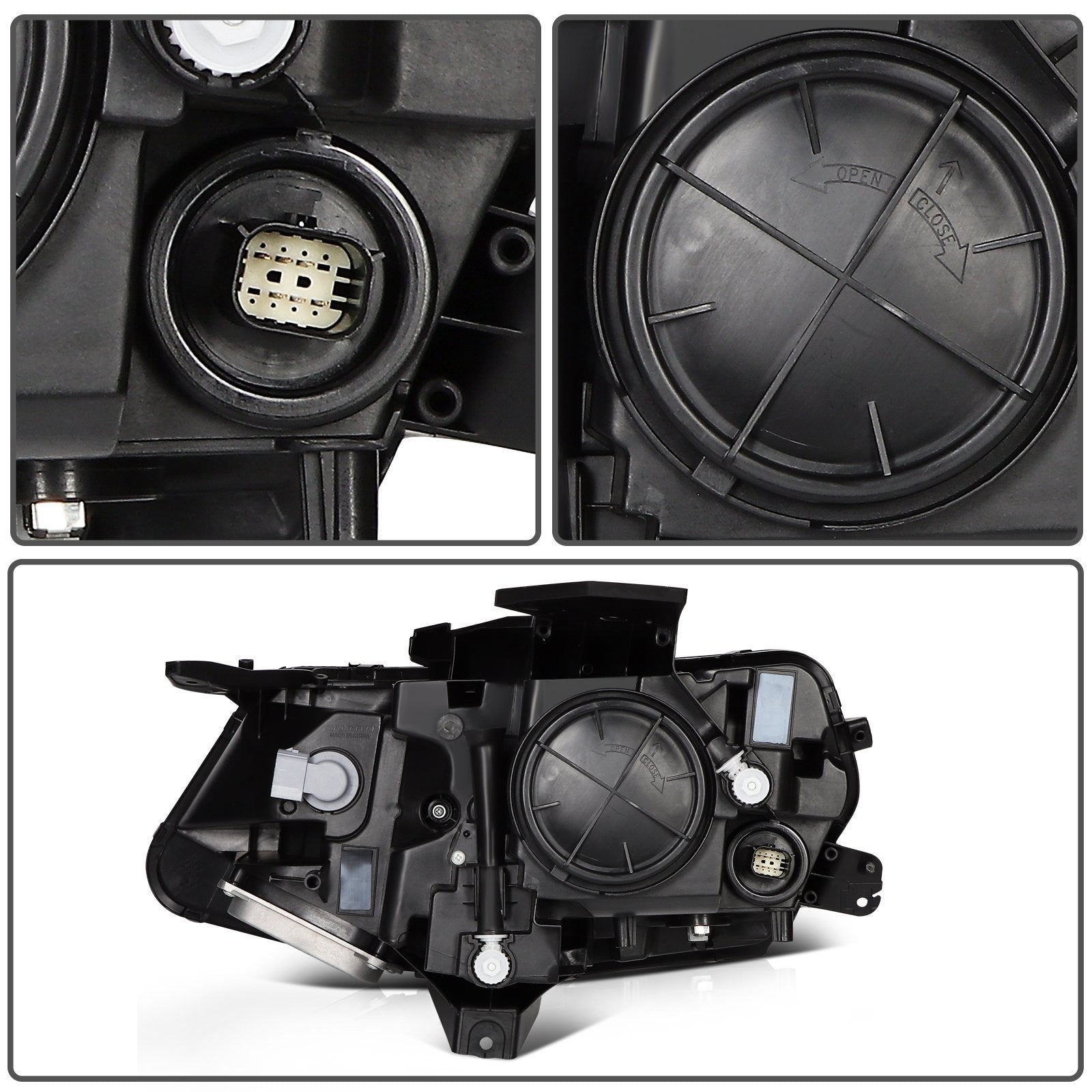 Pair Kit LED Black Headlights Assembly For 2016-2018 Chevrolet Camaro Black 6B93BC-57