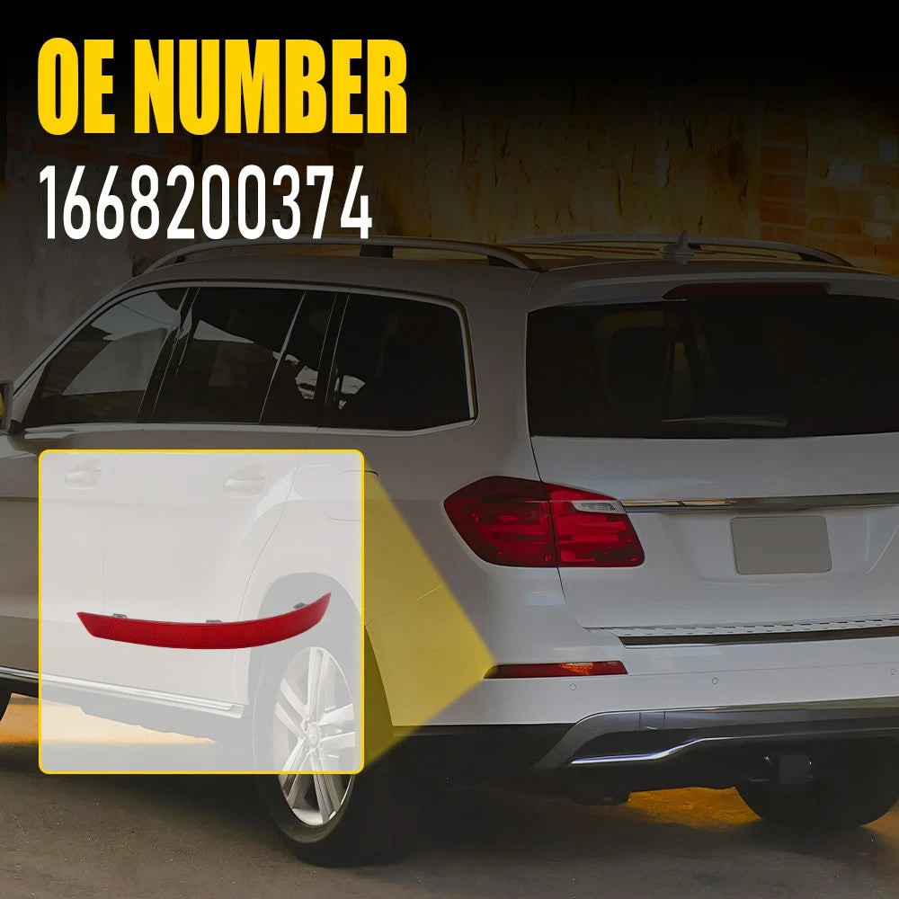 Rear Left Bumper Reflector For 13-16 Mercedes Benz GL450 GL500 1668200374 EOA 6B93BC-57