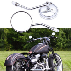 Chrome Round Motorcycle Mirrors For Harley Dyna Street Glide Road King Softail