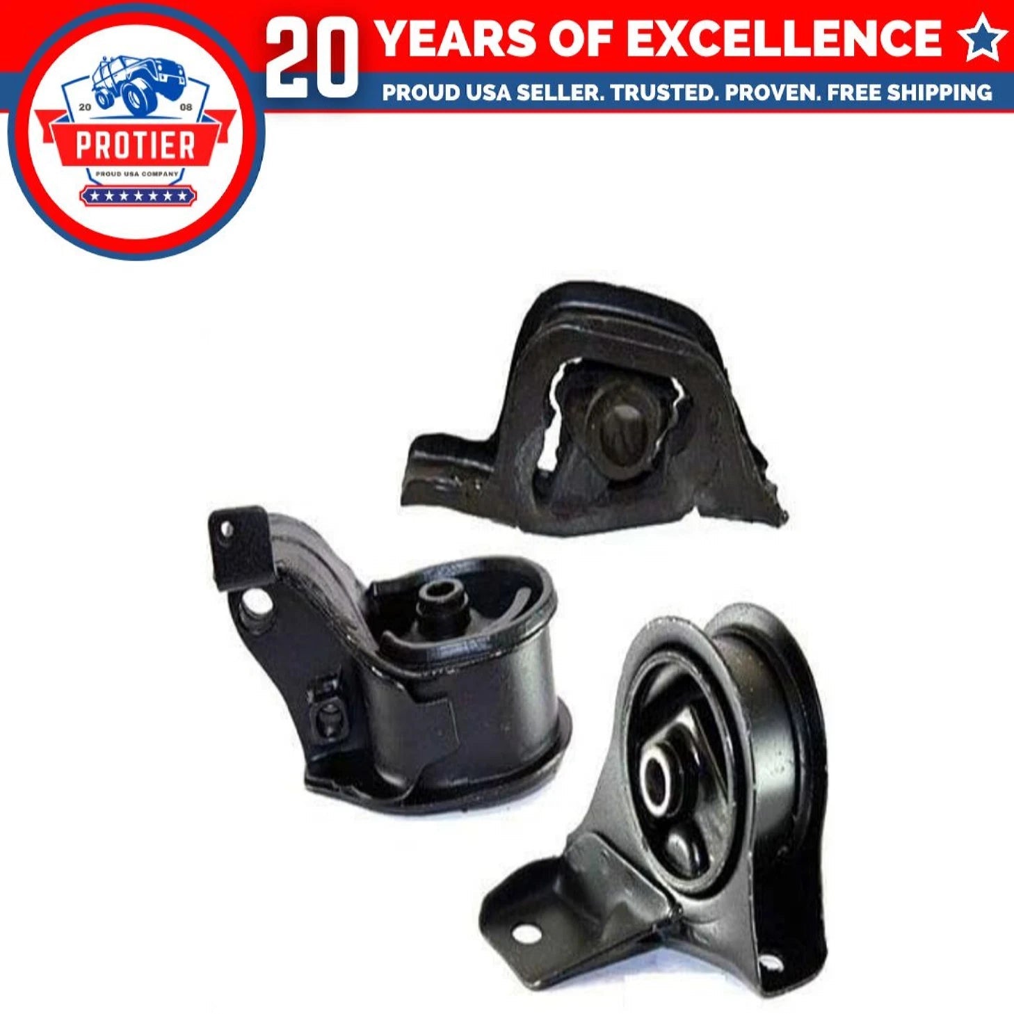 Fits 1988-1991 Honda CRX 1.5L Engine Motor Mount Set for AUTO 3PCS : A6507, 6B93BC-57