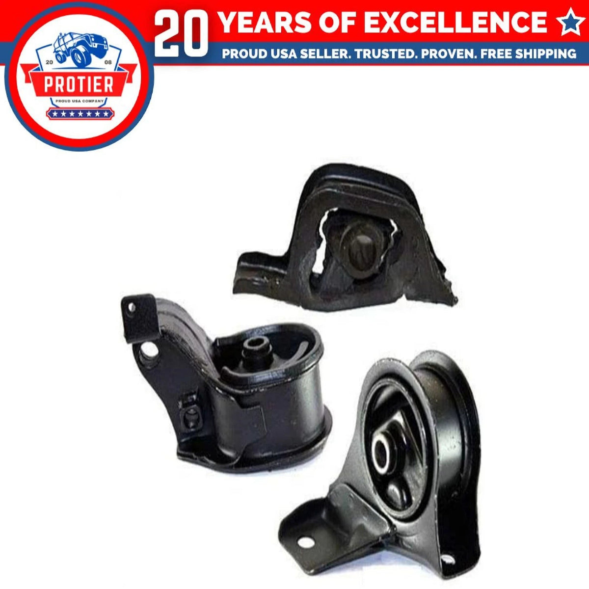 Fits 1988-1991 Honda CRX 1.5L Engine Motor Mount Set for AUTO 3PCS : A6507, 6B93BC-57