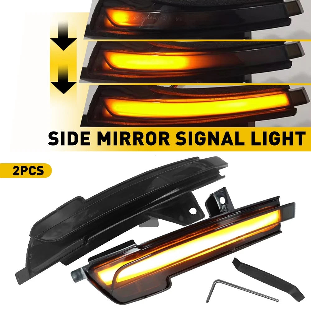 Smoke Sequential Amber LED Side Mirror Signal Lights For 2015-22 Ford Mustang EA 6B93BC-57