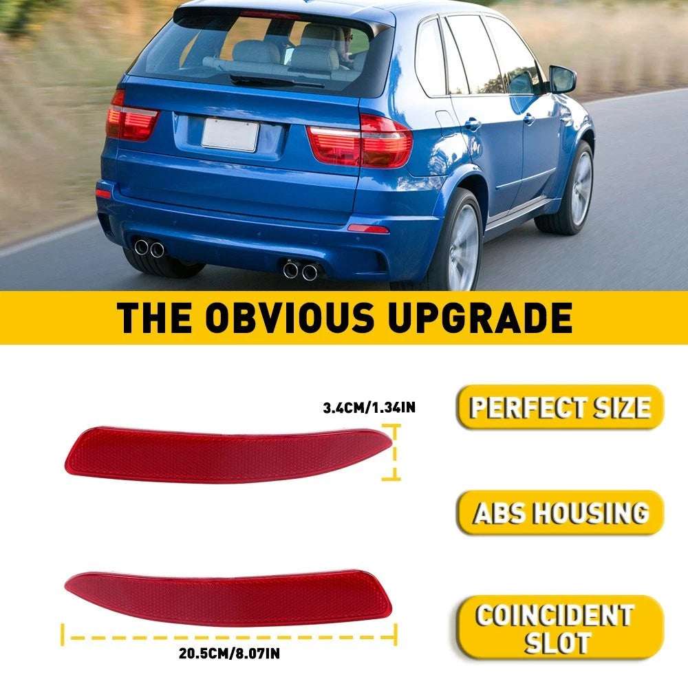 2pcs Rear Bumper Reflector Tail Light Lamp Case LH RH For 2007-2013 BMW X5 E70 A 6B93BC-57