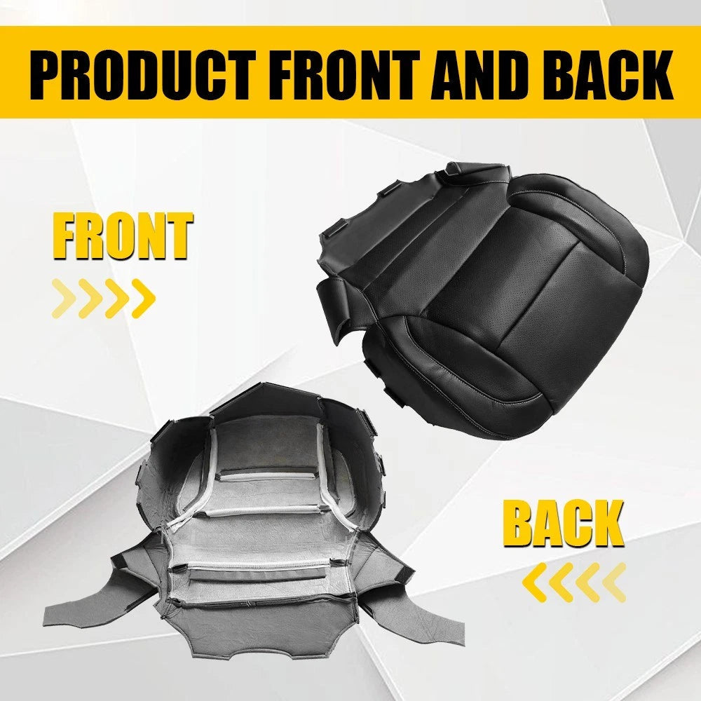 Driver Passenger Leather Bottom Seat Cover Black for 2015-19 GMC Yukon Denali EA 6B93BC-57
