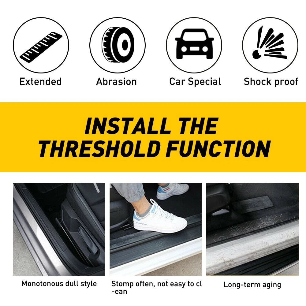 4x Accessories Carbon Fiber Car Scuff Plate Door Sill 5D Sticker Protector EOA 6B93BC-57