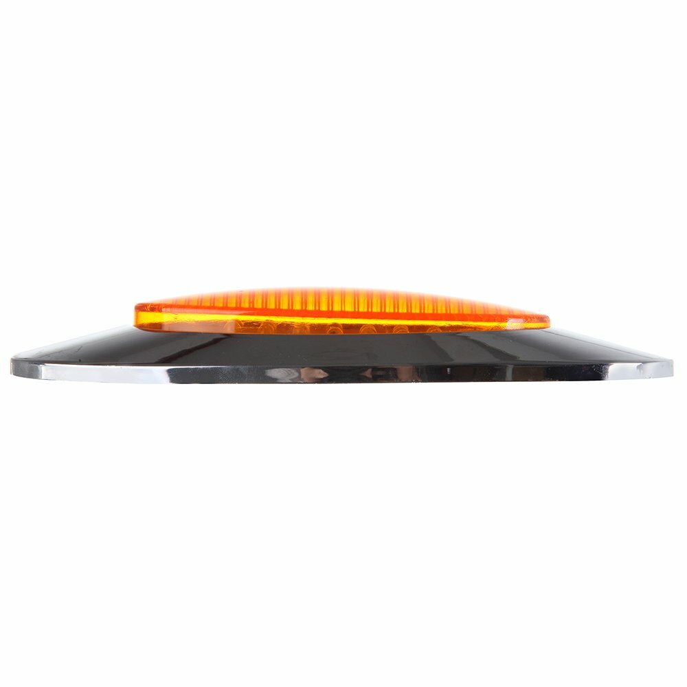 15x 6.5'' Oval Cab / Side Marker Clearance Light 16 LED Chrome Bezel& Side Light 6B93BC-57