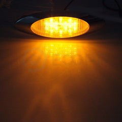 8x 6.5 inch 16 LED Amber Side Marker Light for truck trailer Chrome Bezel bright