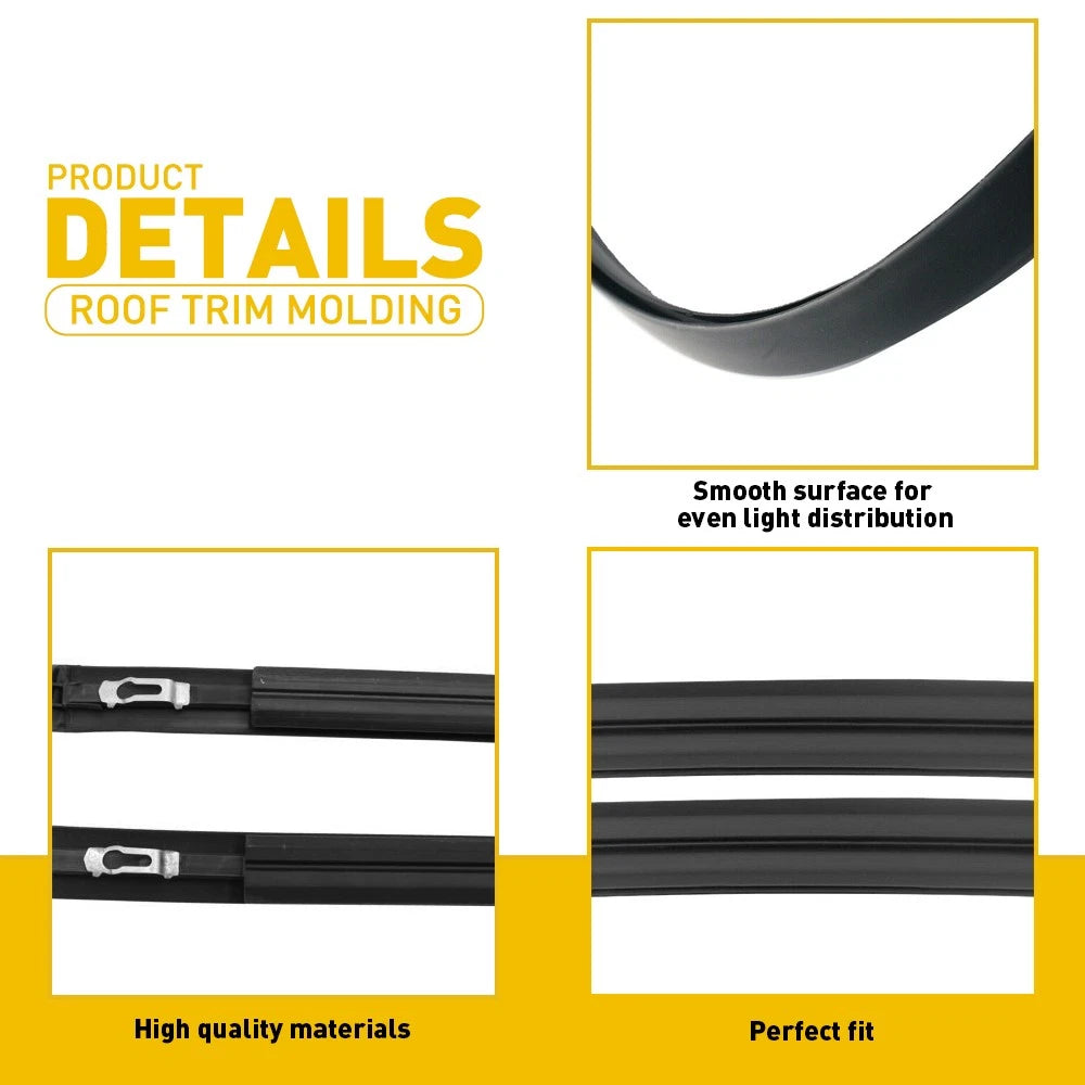 A Black Pair Roof Trim Molding Kit LH&RH For 2012-2015 Honda Civic Sedan 4-Door 6B93BC-57