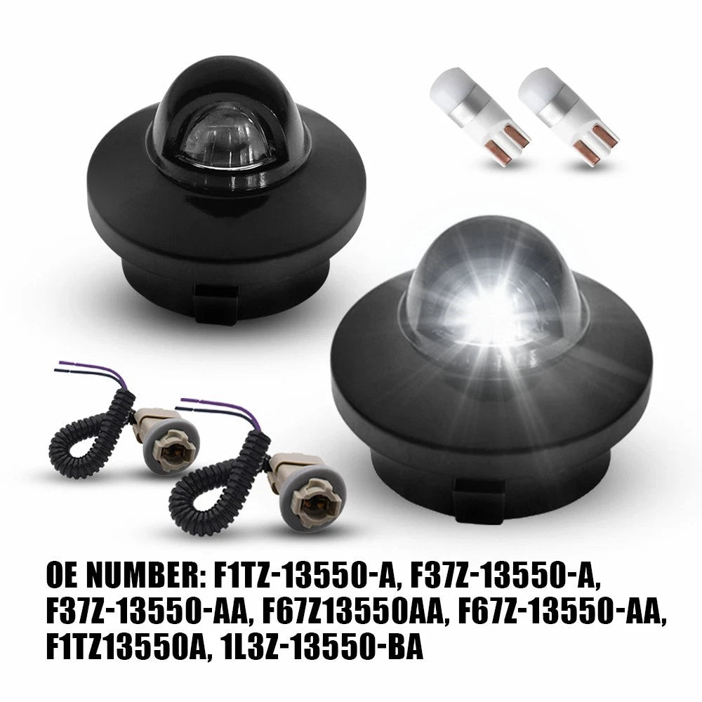 LED License Plate Light Lens Lamp Socket Wiring Harness Black Housing For Ford A 6B93BC-57