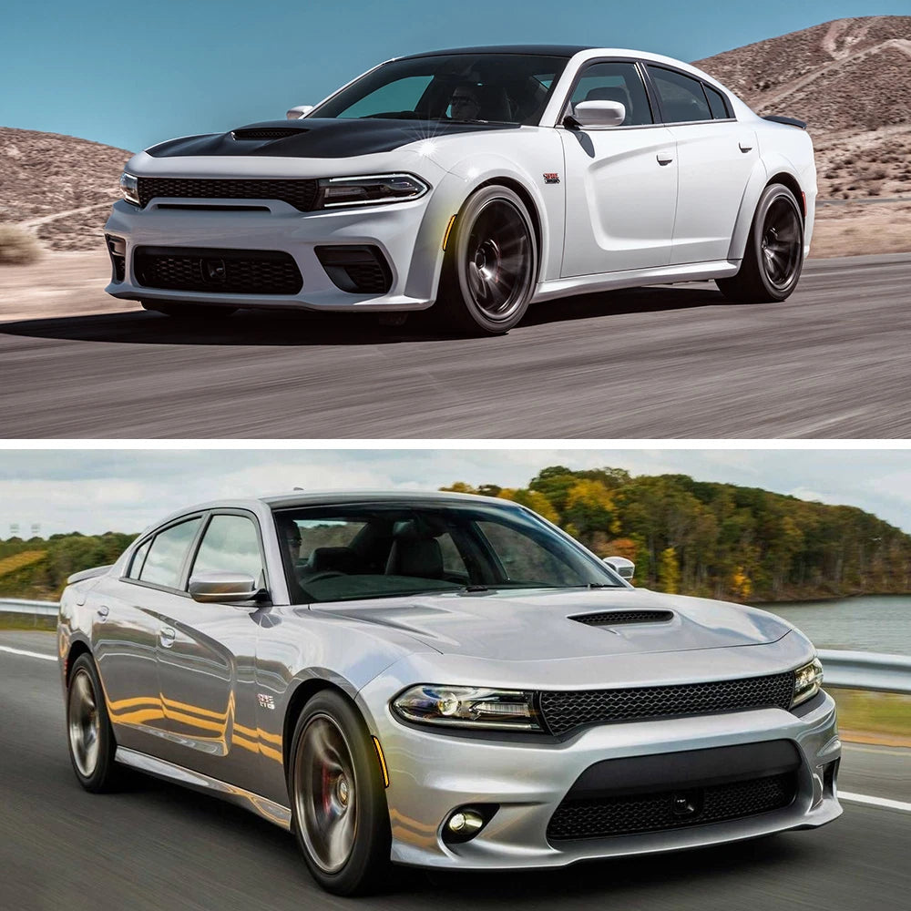 Front Bumper Smoked Amber Side Marker Signal Lights For 2015-2022 Dodge Charger 6B93BC-57