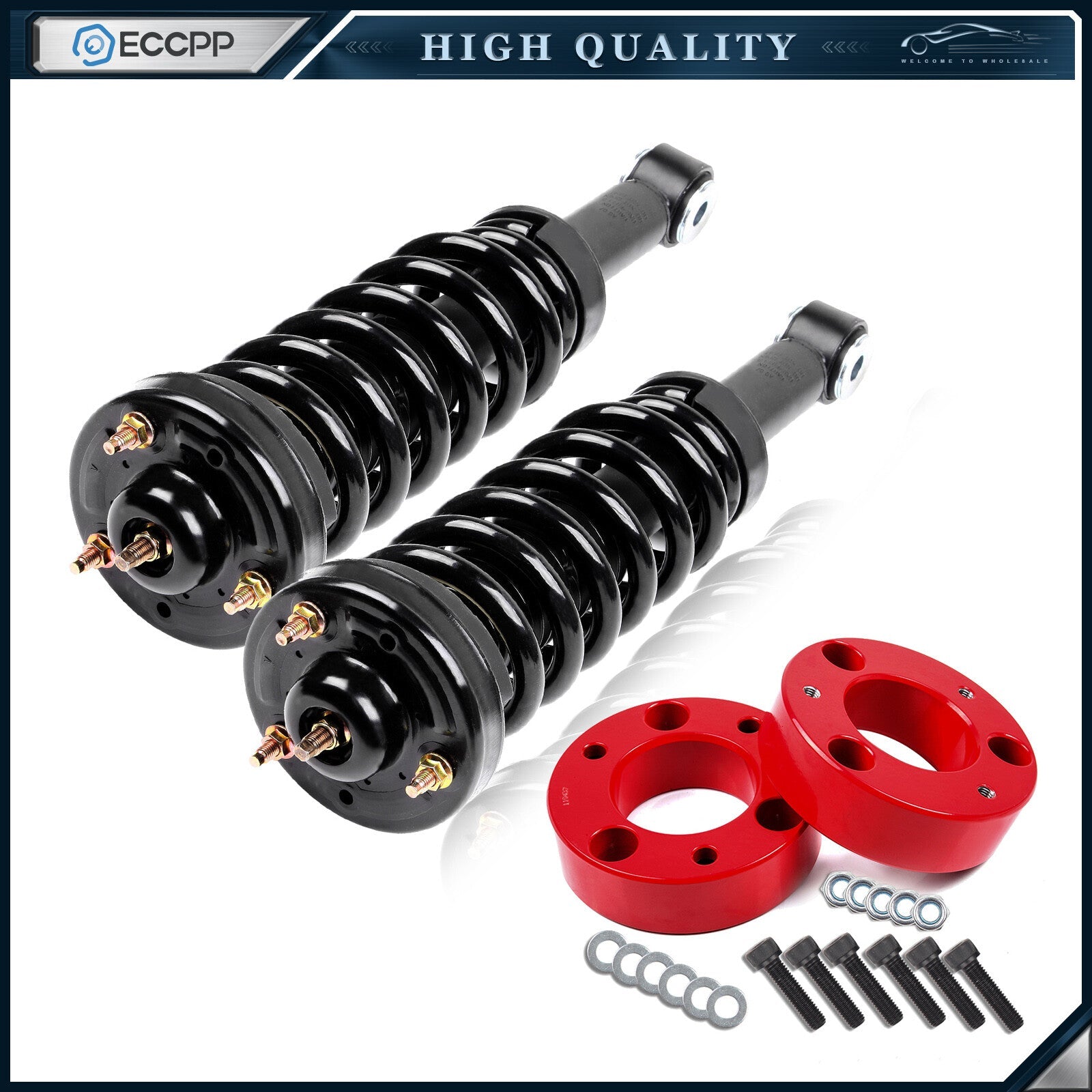 2.5" Front Leveling Lift Kit & Front Complete Struts For 2009-2013 Ford F150 4WD 6B93BC-57