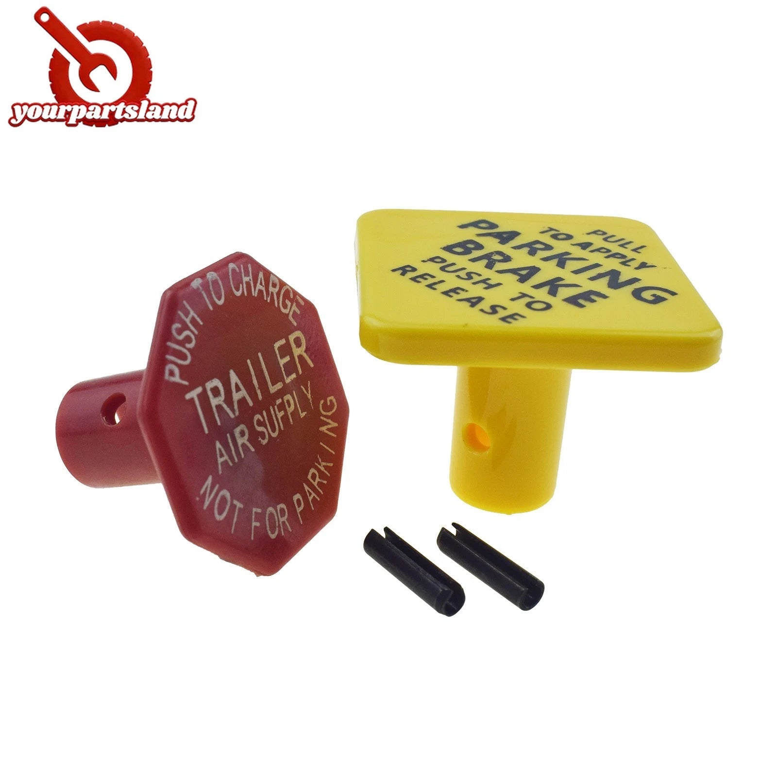 Valve Push Pull Parking Brake Knob & Trailer Air Supply Knob 2PCS 248433 290655 6B93BC-57