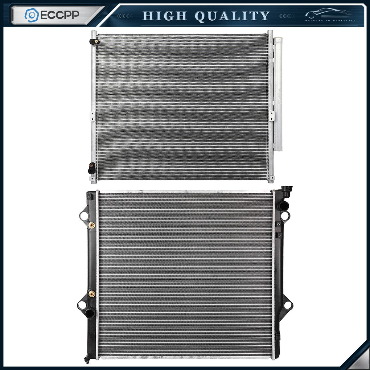 Aluminum Radiator & AC Condenser Cooling Kit For 2003-2009 Toyota 4Runner 6B93BC-57