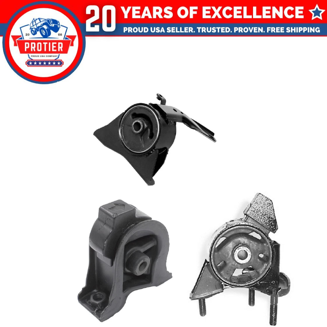 Motor Mount Set 3PCS for 1993 - 1997 Toyota Corolla 1.6L / 1.8L for Manual 6B93BC-57