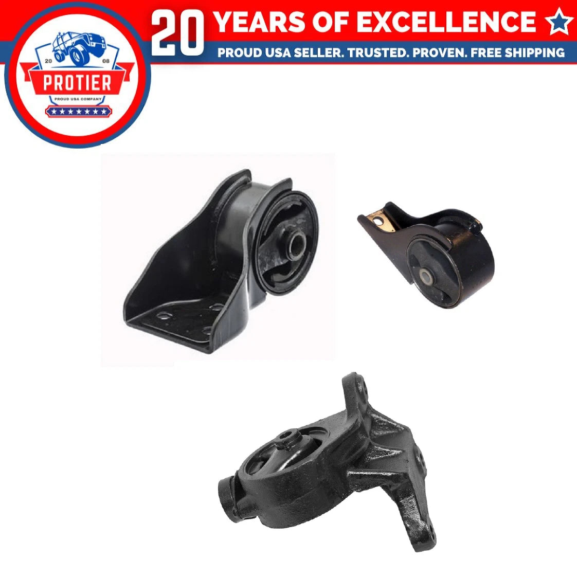 Engine Motor & Trans Mount 3PCS Set for 2002-2005 Kia Sedona 3.5L Replaces 6B93BC-57