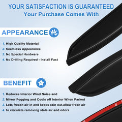 Window Visor Vent Rain Shades Guards Deflectors For 2011-2018 Volkswagen Jetta 6B93BC-57