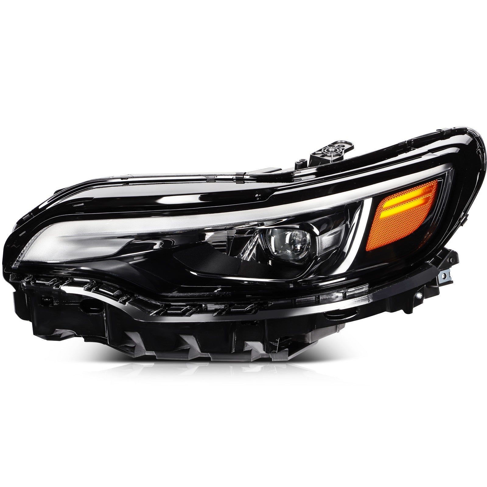 Headlight Assembly Driver Side For 2023-2019 Jeep Cherokee Black Housing 6B93BC-57