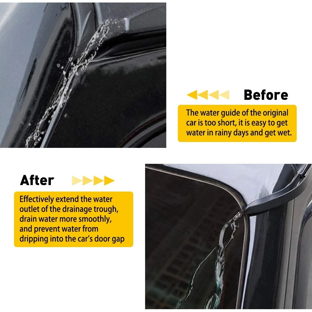 Water Rain Diverters Gutter Extension For Jeep Wrangler JK 2007-17 Accessories A 6B93BC-57